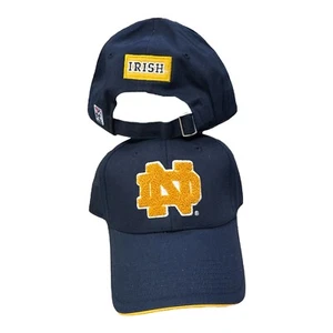 Notre Dame Fighting Irish Adjustable Hat – Navy Blue with Gold Embroidered Logo - Picture 1 of 1