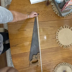 Vintage Disston Hand Saw Wood Handle 29” length - Hand carved Wood Handle - Picture 1 of 24