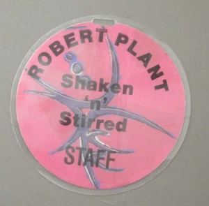 Robert Plant backstage pass laminated Shaken n Stirred STAFF Circle AUTHENTIC ! - Picture 1 of 1