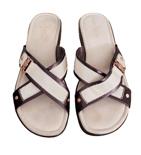 NIKE Sandali Cole Haan D24669 slip on LOGO alides zeppa tacco misura 10 5B