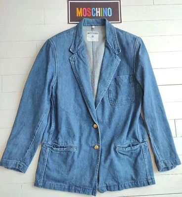 Chaqueta de mezclilla para mujer MOSCHINO talla XL - 21 pulgadas axila a axila - MUY GENIAL Foto 1 de 4