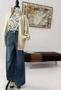 NEW Hermes "H" zipped Blanc Naturel Oversized Cardigan Size 36 Retail Over $3K - Picture 1 of 24