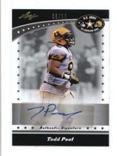 TODD PEAT 2011 LEAF U.S. ARMY ALL-AMERICAN BOWL AUTOGRAPH AUTO AH6384