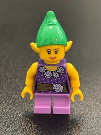 LEGO Minifigure Holiday Elf Female &ndash; hol085 Purple Outfit Green Hat
