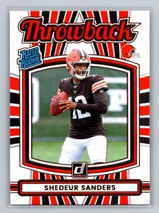 Shedeur Sanders 2025 Donruss #2 Rated Rookies Throwback Cleveland Browns - Picture 1 of 2