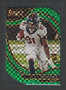 Tim Patrick 2020 Panini Select #375 Die-Cut Green Checkerboard Prizm /5 Rookie - Picture 1 of 2