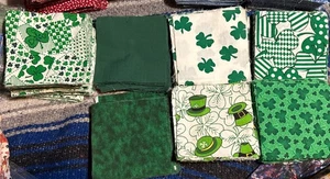 Greens Cotton Fabric Squares 4 " X 4 " Lot Of 498 Rag Quilt @50 @198 - Picture 1 of 8
