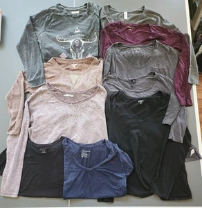Lot 10 Women's Shirts Xl T-Shirt Long Sleeve Sweatshirt Maurice's Juicy Couture - Picture 1 of 8