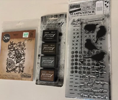 Лот Tim Holtz Thinlits 661800 Бумага Вырезанная Птица Цветочные Штампы Sizzix Анонимные - Изображение 1 из 4