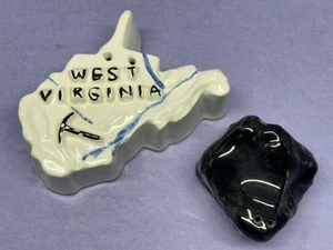 Vintage Parkcraft West Virginia State Kohle Salz & Pfefferstreuer Seitenblick 1950er - Bild 1 von 9