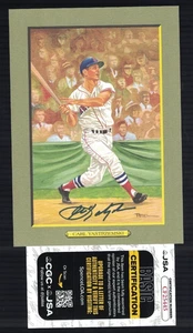 Tarjeta Jumbo Carl Yastrzemski Firmada por los Medias Rojas Pérez Steele Greatest Moments JSA - Imagen 1 de 2