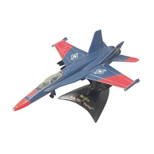 F-18C Hornet Blue & Red Fighter Jet Maisto Tailwinds Diecast Replica with Stand - Picture 1 of 13