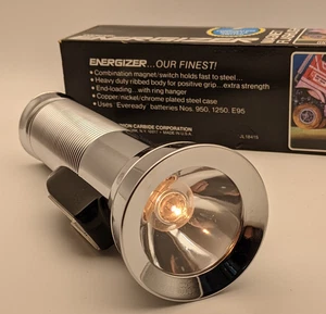 Eveready Energizer Captain Magnetic Flashlight No. 9951 Ribbed Chrome USA NIB - Picture 1 of 11