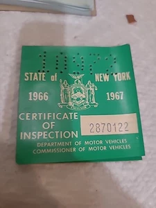 Pegatina de inspección de Nueva York original vintage 1966-1967 coche antiguo - Imagen 1 de 3