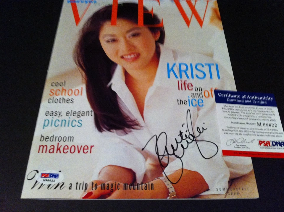 Kristi Yamaguchi Olympic Gold Medal Signed Auto View Magazine Mga PSA/DNA COA - Image 1 of 2