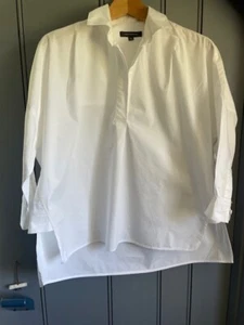 French Connection White Cotton Short Boxy Shirt Top Blouse Size XS - Picture 1 of 7