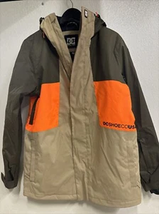 DC Shoes Defy Snowboard Jacket 10K Insulated Brown/Orange Mens Small #p2A - Picture 1 of 5