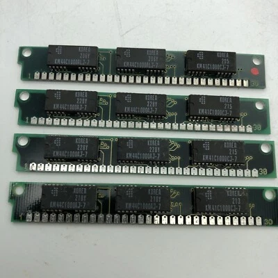 4 Stück 1MB 3 Chip SIMM Parity Speicher 30-pin IBM 286 386 486 Ram 1x9 30pin 4MB Gesamt - Bild 1 von 4