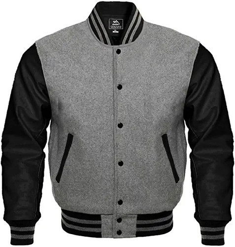 BURBERRY Giacca Varsity Unisex Pelle Letterman Baseball Basket Sport Lana Collegio