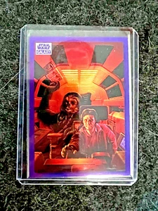 2022 Topps Star Wars Galaxy Chrome - 42 Han & Chewbacca Purple Refractor 16/25 - Picture 1 of 2