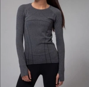 Ivivva by Lululemon Solid Gray Swiftly Fly Tech Long Sleeve Tee Shirt Girl 14 - Picture 1 of 7