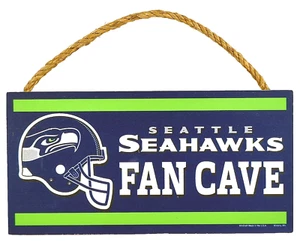 Seattle Seahawks Fan Cave Wall Hanging Sign 5" x 10" New - Picture 1 of 2