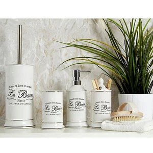 Le Bain Bathroom Accessory Set Stoneware Soap Dish Dispenser Bath Caddy Holder - Picture 1 of 16