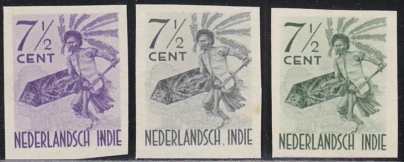 Dutch Indies - Netherlands Indies -  Imperforated - Color Trials (02)  - Image 1 of 1