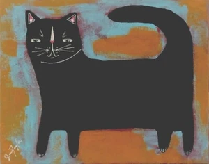 Art PRINTS, Wall Art, Folk Art, Cat Art Print - Picture 1 of 4