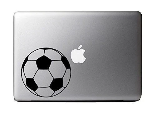 Soccer Ball Black Vinyl Decal Sticker for 13" Macbook Laptop Computer - Image 1 of 1