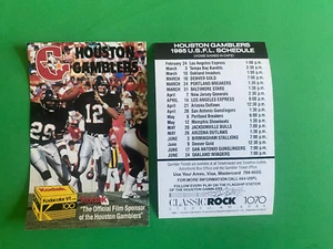 1985 USFL Houston Gamblers Pocket Schedule | Jim Kelly RC - Picture 1 of 1