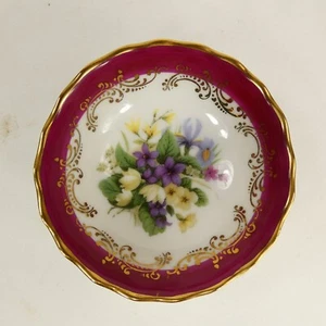 Imperial Limoges Floral 3" Diameter Miniature Bowl France /w real gold WHJGW - Picture 1 of 9