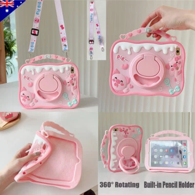 Rotate Stand Case Cover With Strap For iPad 10/9/8/7/6/5th Gen Mini Air Pro Kids - Image 1 of 4