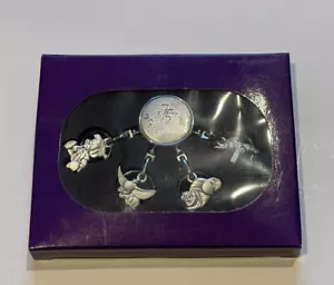 Disney 75 Years Metal Keychain: Charms: Pinocchio, Dumbo, Cheshire & Tinkerbell - Picture 1 of 5