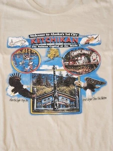 Vintage Alaska Tee XL Hanes Heavyweight Destination Tees USA Wildlife - Picture 1 of 7