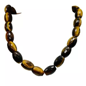 Glam Gold & Black Tigereye Faceted 18x13mm Bead Strand 107270 - Picture 1 of 12