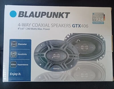 Baupunkt 4-Way Coaxial Car Speakers GTX406 240 Watt Max - 4" x 6" - Image 1 of 4