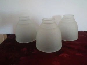 3 FROSTED GLASS GLOBES FOR CEILING FAN LIGHT - Picture 1 of 10