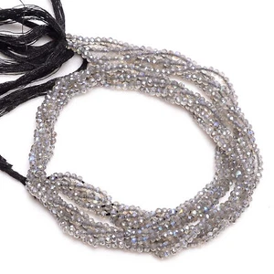 Natural Coated Labradorite Gemstone Round Micro Faceted Beads 2.5mm Strand 12.5" - Picture 1 of 2