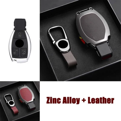 Zinc Alloy Leather Car Key Case cover For Benz E S G B C SLC SLK ML GLS GLK A - Image 1 of 4