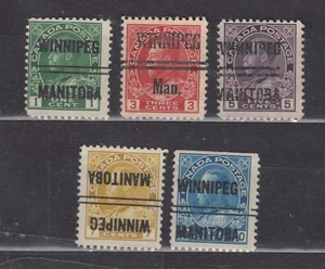 1911-25  #104xx 1¢ #109xx 3¢ #112xx 5¢ #113xx 7¢ #117xx 10¢  ADMIRAL PRECANCELS - Picture 1 of 1