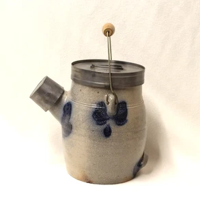 VTG 1982 ROWE POTTERY WORKS CAMBRIDGE WIS BATTER JUG PAIL PITCHER SALT GLAZED - Picture 1 of 18