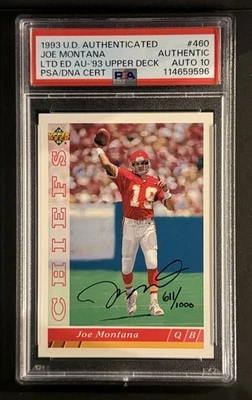 1993 Upper Deck UD Authenticated Joe Montana Limited Edition Auto /1000 #460 - Image 1 of 2