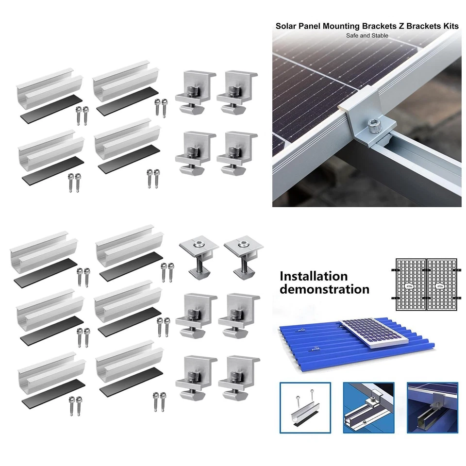 Solar Panel Mounting Brackets Kit Professional Sturdy Replacement Easy to - Bild 1 von 1