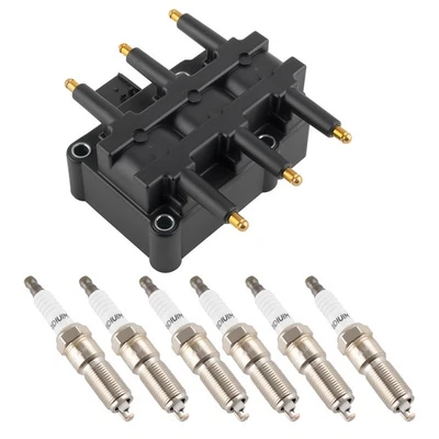 1X Bobina de encendido + 6X Bujías para Chrysler Jeep Wrangler JK VW Routan UF305 Foto 1 de 4
