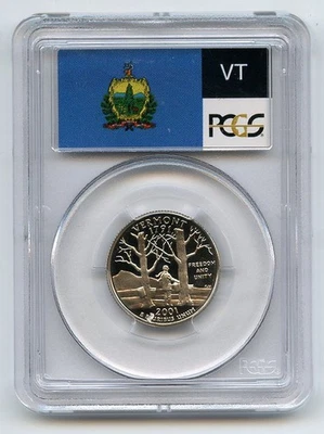 2001 S 25C Clad Vermont Quarter PCGS PR70DCAM - Image 1 of 2