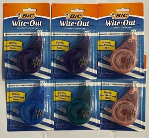 BIC Wite-Out Marca EZ Cinta Correctora Correcta Blanco Fuera Lote de 6 - Imagen 1 de 6