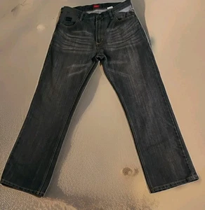 Sean John Jeans Uomo Nero Relaxed Hamilton Gamba Dritta Streetwear 34W X 32 In - Foto 1 di 7