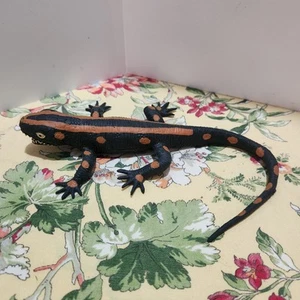 Vintage 2000 Imperial Soft Rubber Dragon Lizard Iguana Orange Black 11” Reptile - Picture 1 of 5