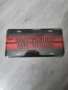 Harley Davidson LIVE TO RIDE Motorycle License Plate For Auto Automotive Cars - Picture 1 of 2